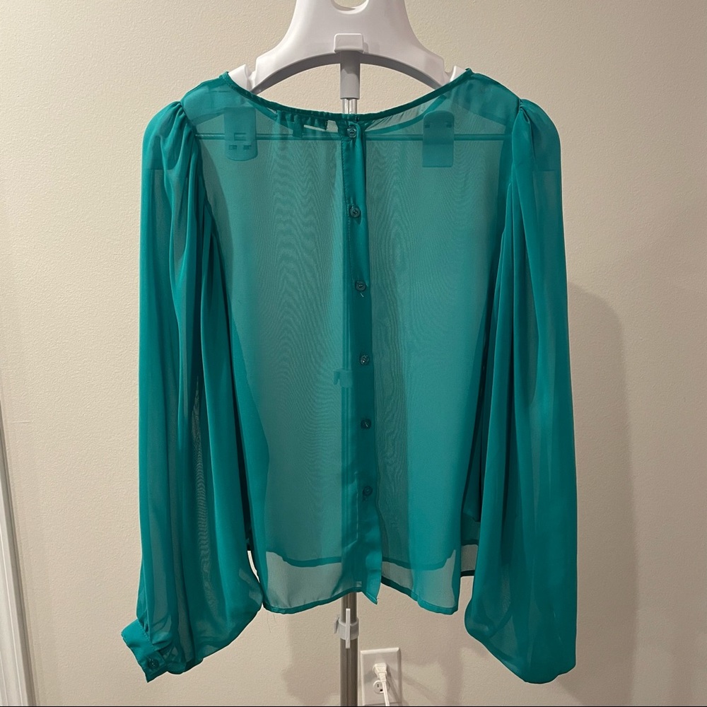 Beautiful blouse with amazing sleeves, button down back - Picture 3 of 5